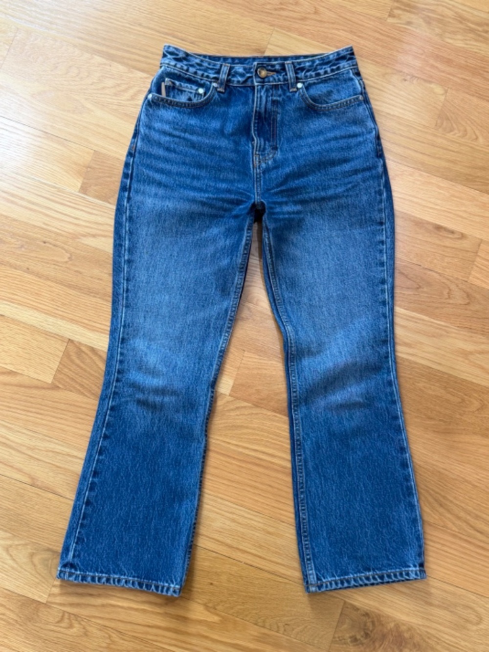 Ganni Straight Leg Women's Sturdy Medium Wash Denim Jeans EUC/GUC 27